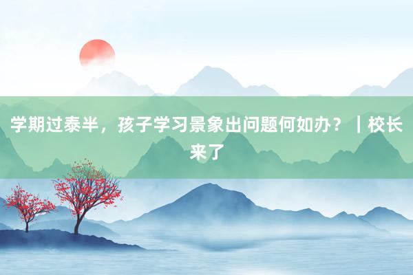学期过泰半，孩子学习景象出问题何如办？｜校长来了