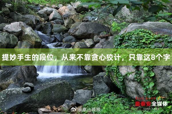 提妙手生的段位，从来不靠贪心狡计，只靠这8个字