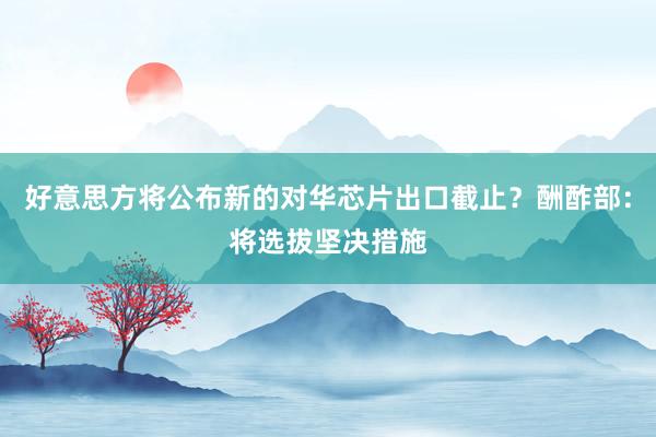 好意思方将公布新的对华芯片出口截止？酬酢部：将选拔坚决措施