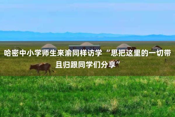 哈密中小学师生来渝同样访学 “思把这里的一切带且归跟同学们分享”