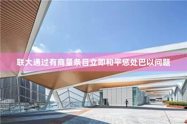 联大通过有商量条目立即和平惩处巴以问题