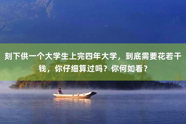 刻下供一个大学生上完四年大学，到底需要花若干钱，你仔细算过吗？你何如看？